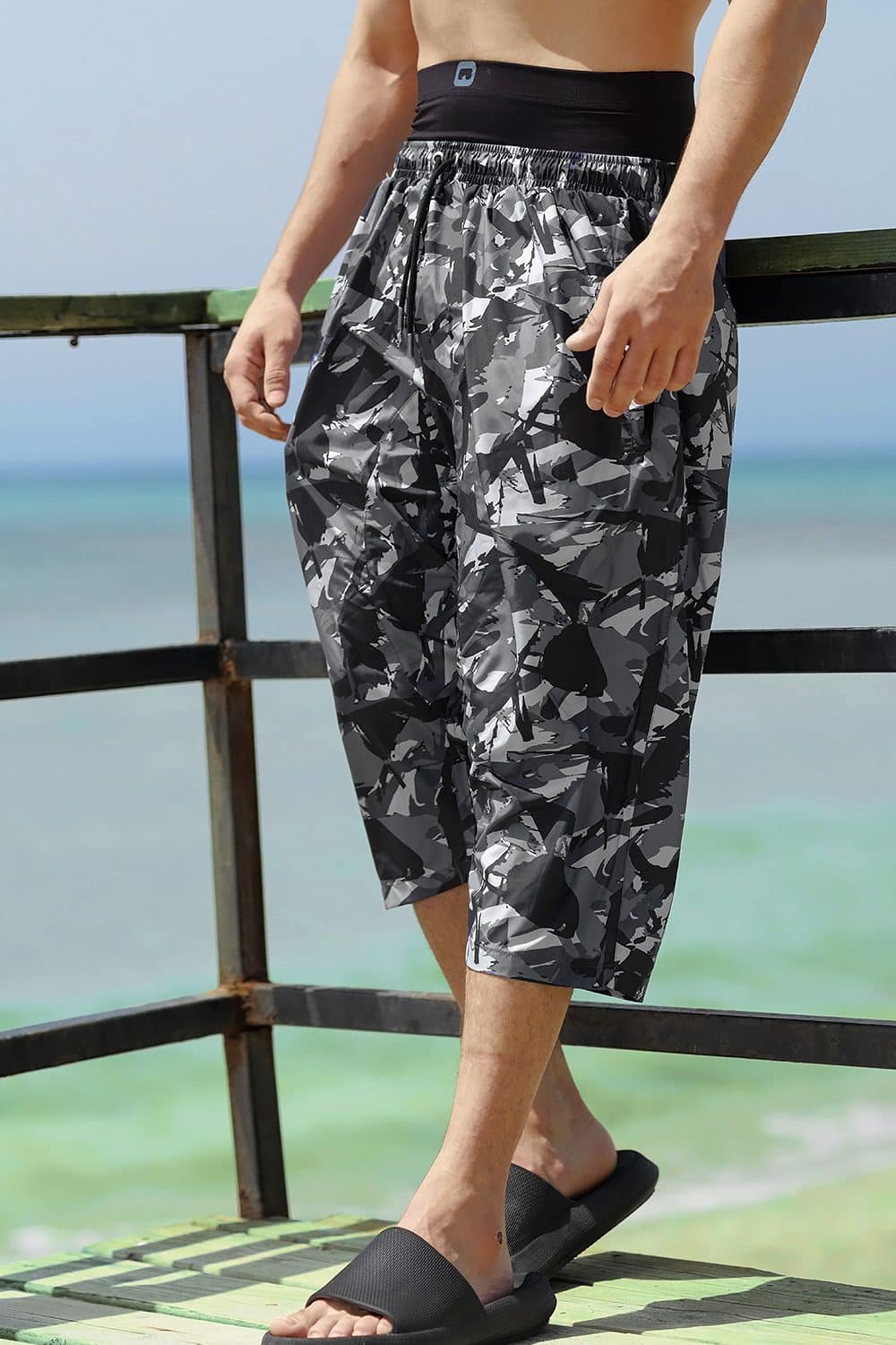 Sarouel de bain Qabail army noir