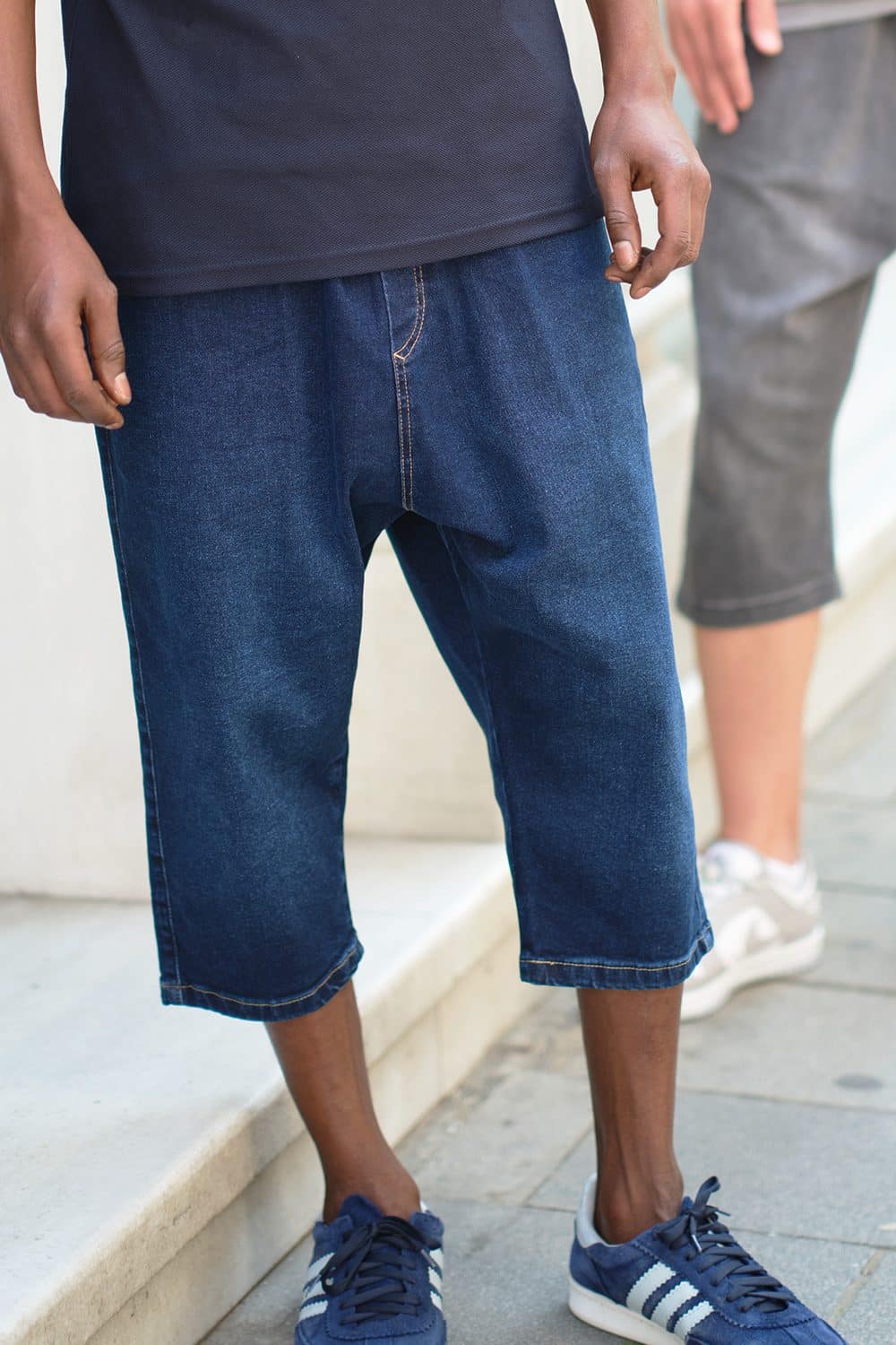 Bermuda jean qabail bleu brut