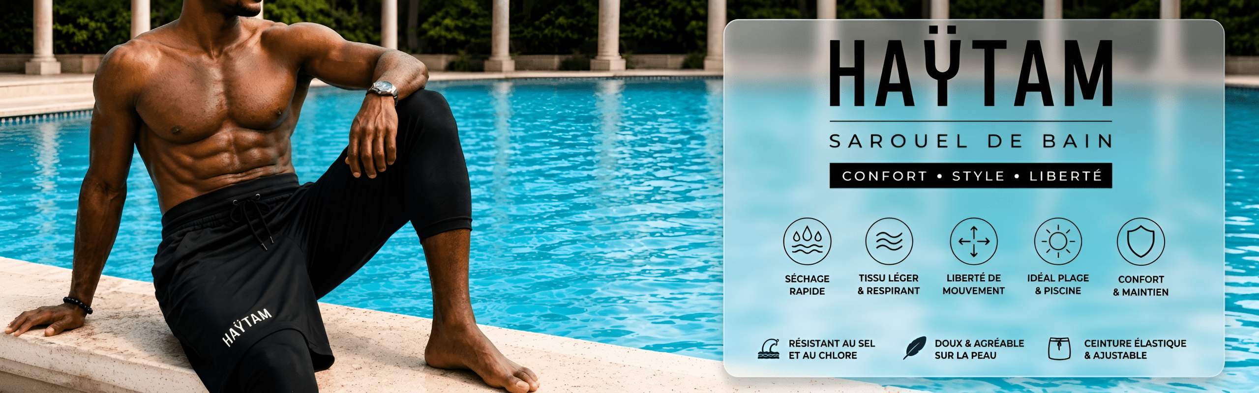couver sarouel de bain haytam